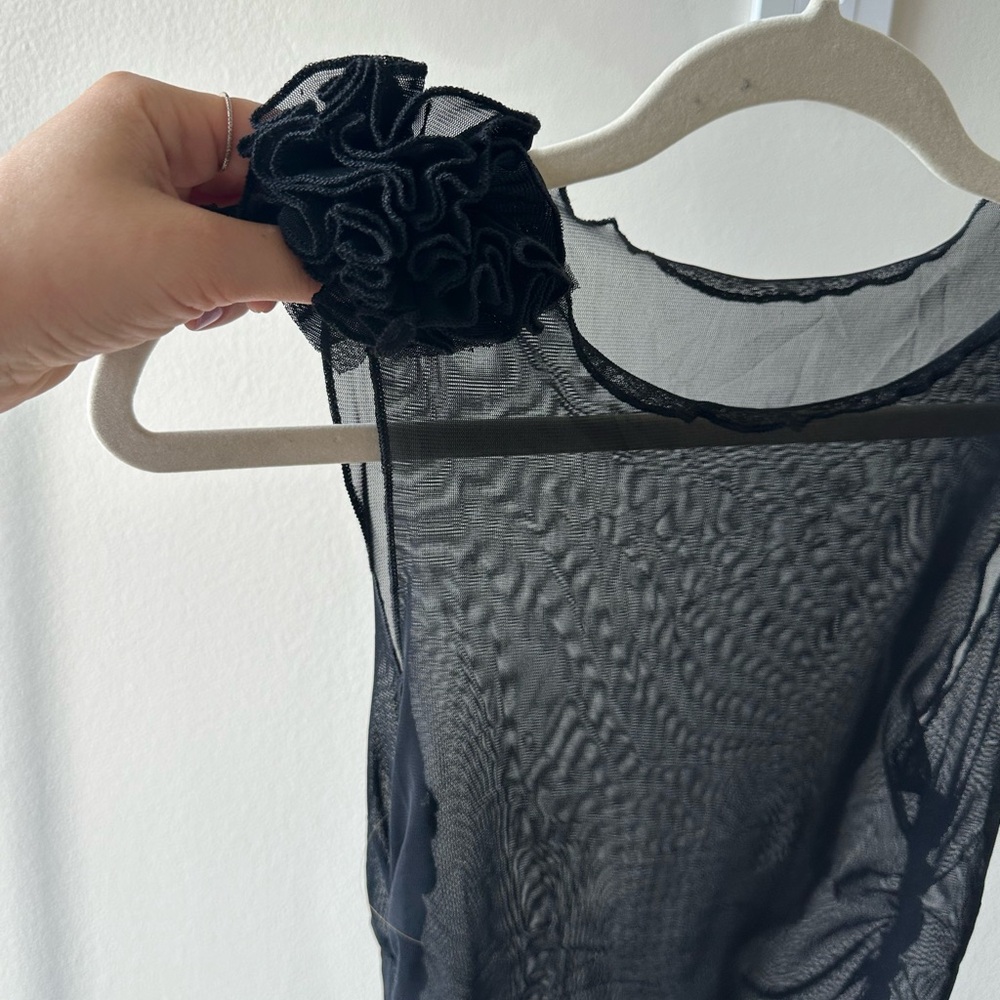 Sheer Mesh top with Rosette